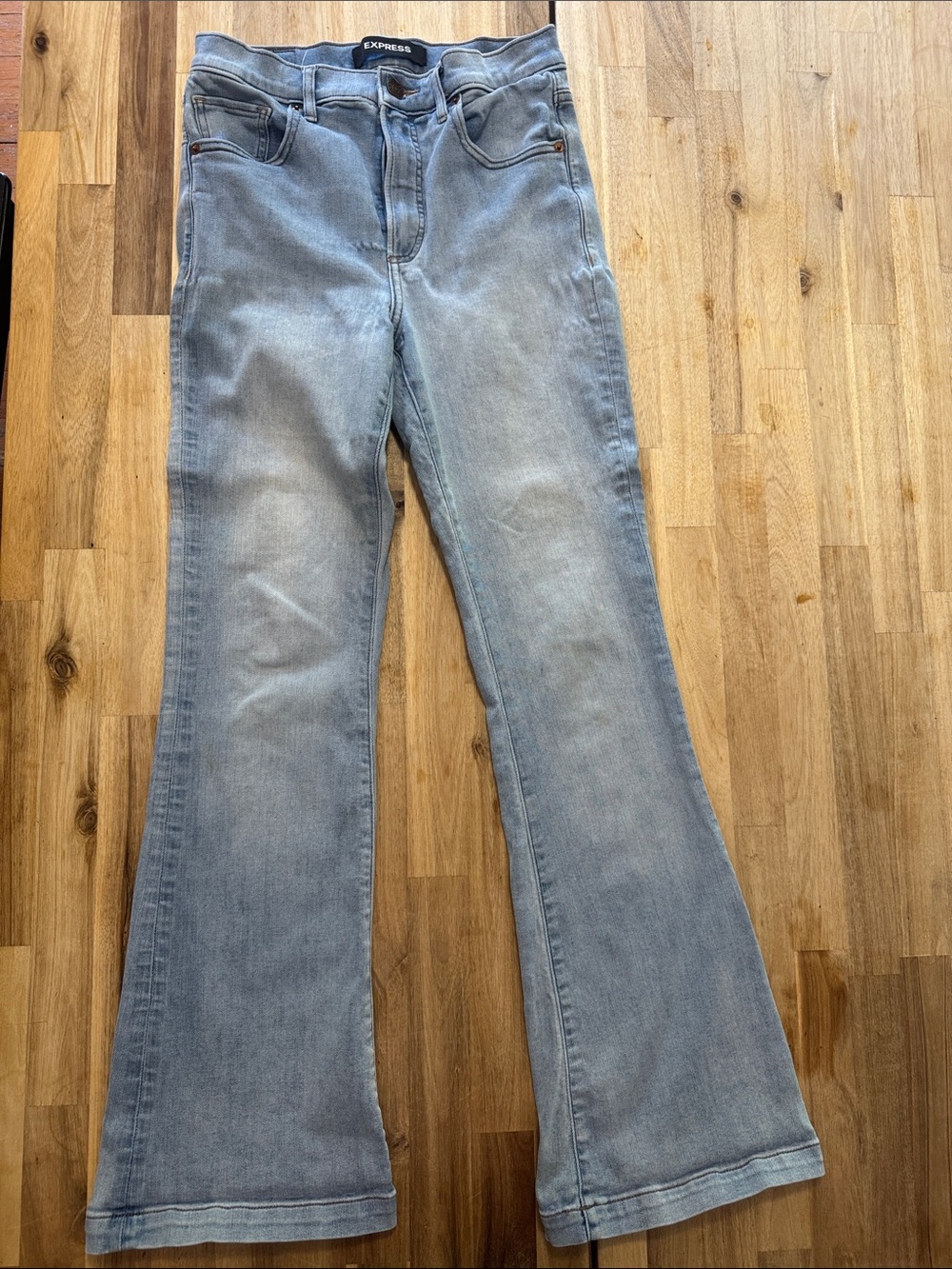 Express Light Wash Flare Jeans